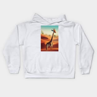 Giraffe in the Desert Kids Hoodie